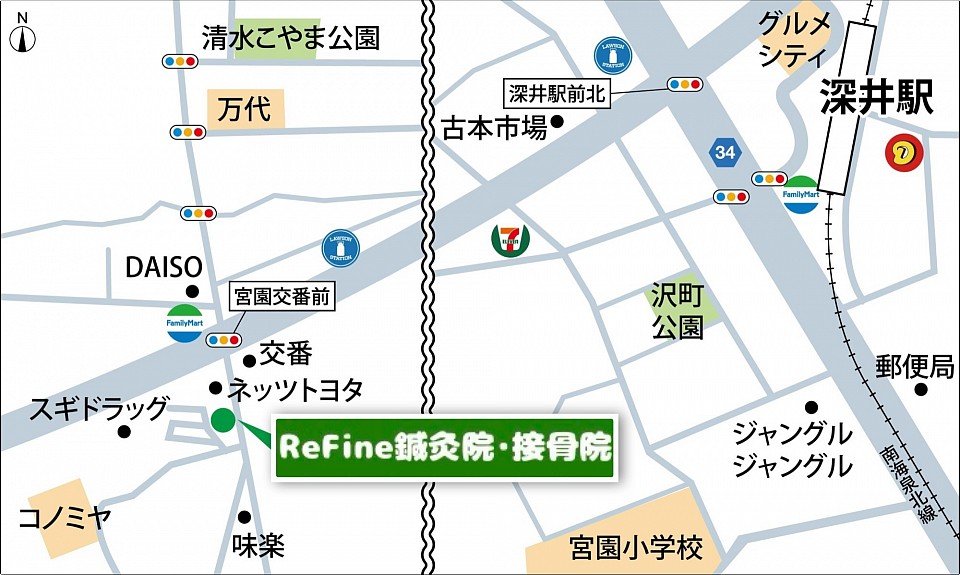 地図 場所 ReFine鍼灸接骨院